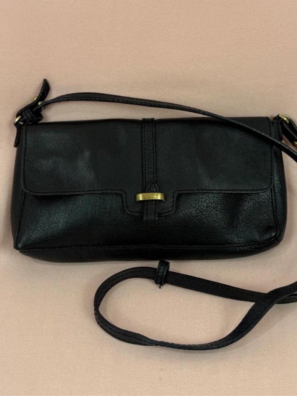 Classic Black Leather Side Purse